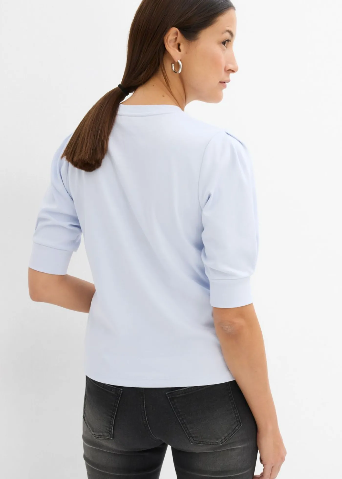 bonprix bonprix Camiseta de algodón orgánico puro azul pálido Clearance