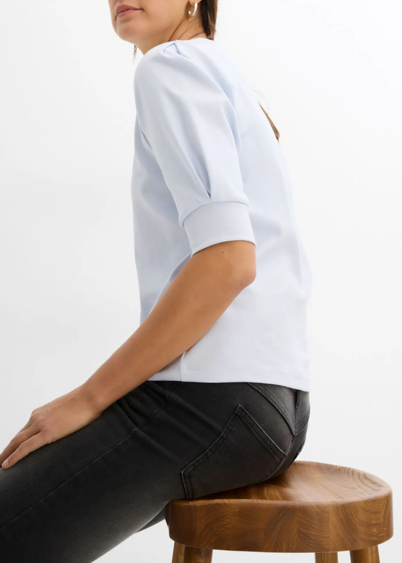bonprix bonprix Camiseta de algodón orgánico puro azul pálido Clearance