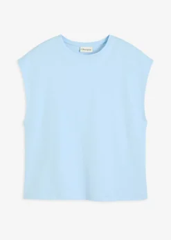 bonprix bonprix Camiseta de algodón orgánico puro Azul claro Best