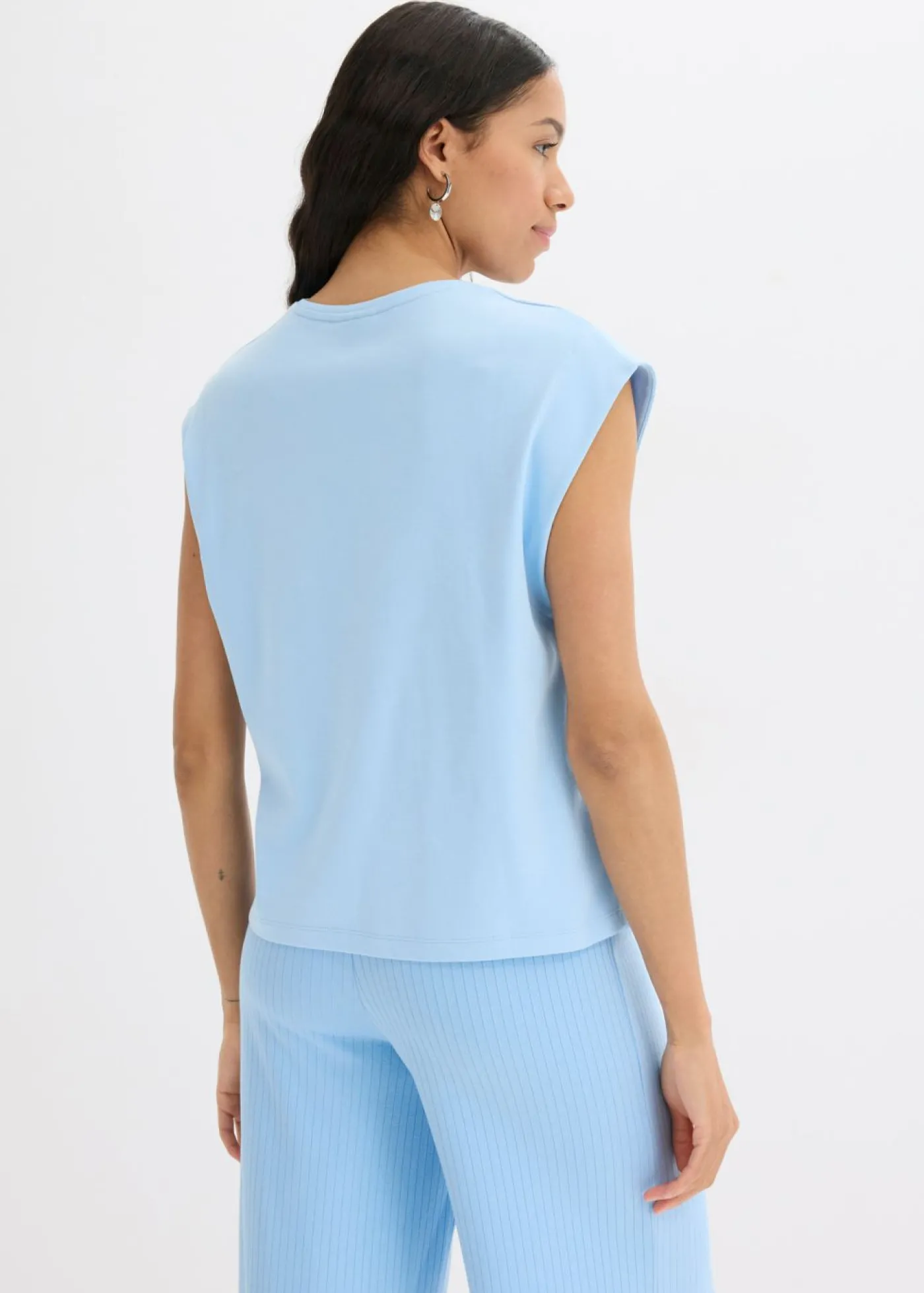 bonprix bonprix Camiseta de algodón orgánico puro Azul claro Best