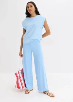 bonprix bonprix Camiseta de algodón orgánico puro Azul claro Best