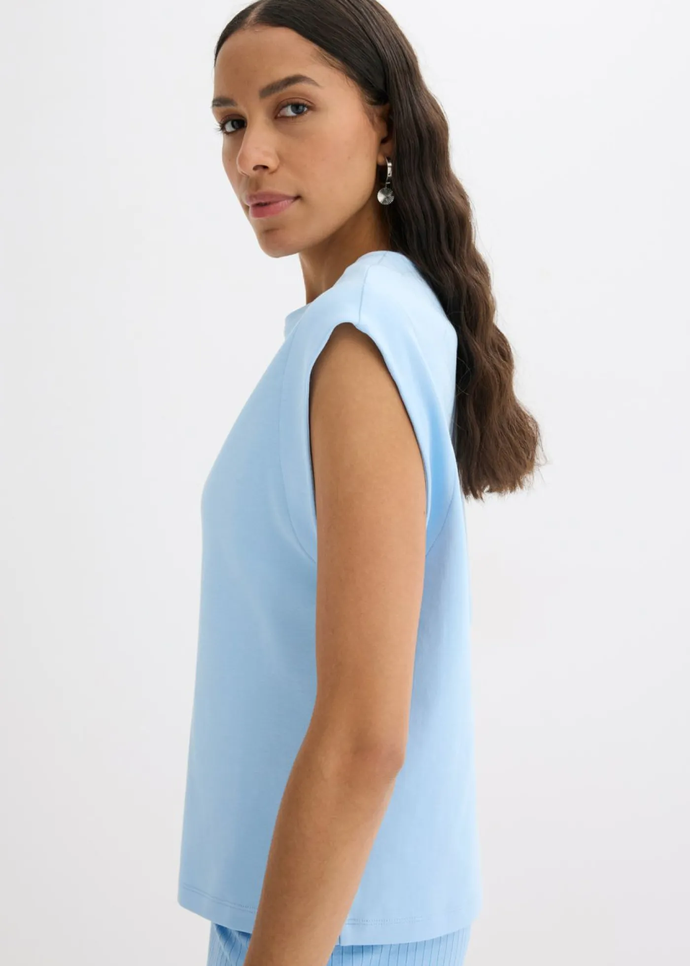 bonprix bonprix Camiseta de algodón orgánico puro Azul claro Best