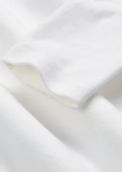 bonprix bonprix Camiseta de algodón orgánico puro con manga larga Blanco Clearance