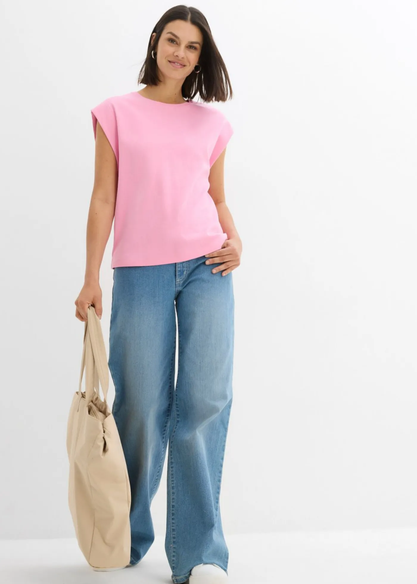 bonprix bonprix Camiseta de algodón orgánico puro Rosa Clearance