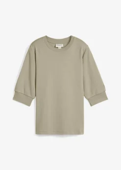 bonprix bonprix Camiseta de algodón orgánico puro Marrón claro New