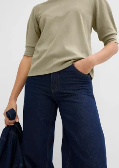bonprix bonprix Camiseta de algodón orgánico puro Marrón claro New