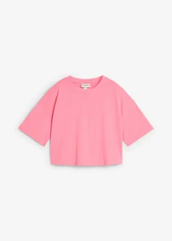 bonprix bonprix Camiseta de algodón orgánico puro Rosa brillante New