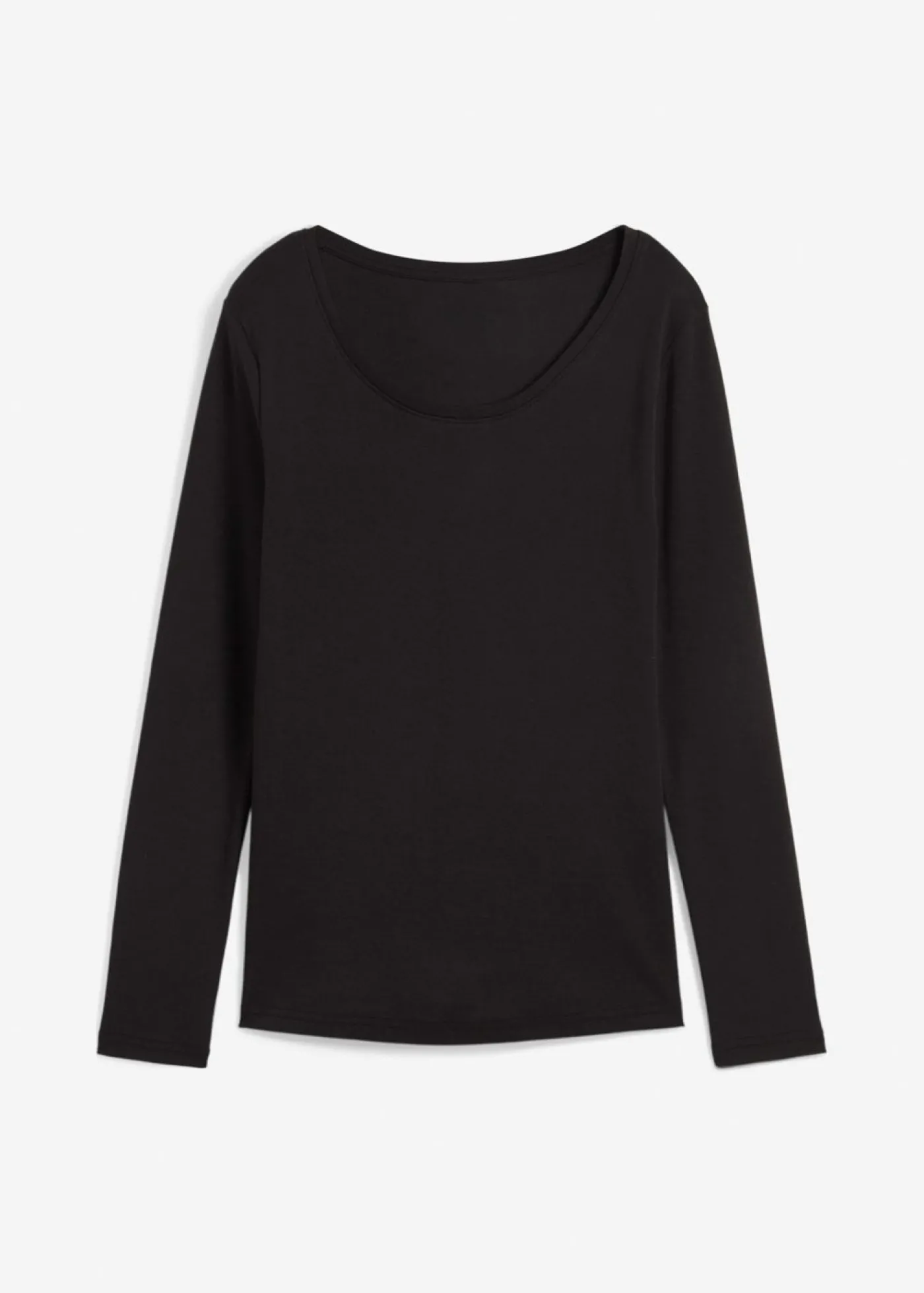 bonprix bonprix Camiseta de algodón orgánico puro con manga larga Negro Online