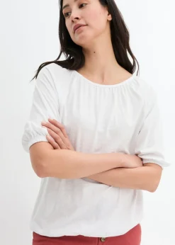 bonprix bonprix Camiseta de algodón orgánico puro Blanco Discount