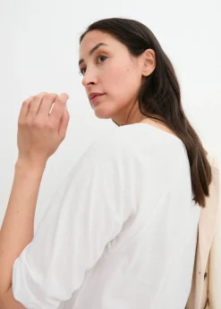 bonprix bonprix Camiseta de algodón orgánico puro Blanco Discount