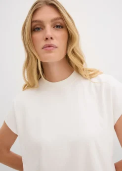bonprix bonprix Camiseta de algodón orgánico puro Blanco lana Outlet