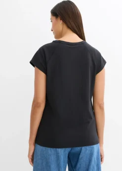 bonprix bonprix Camiseta de algodón orgánico puro Negro