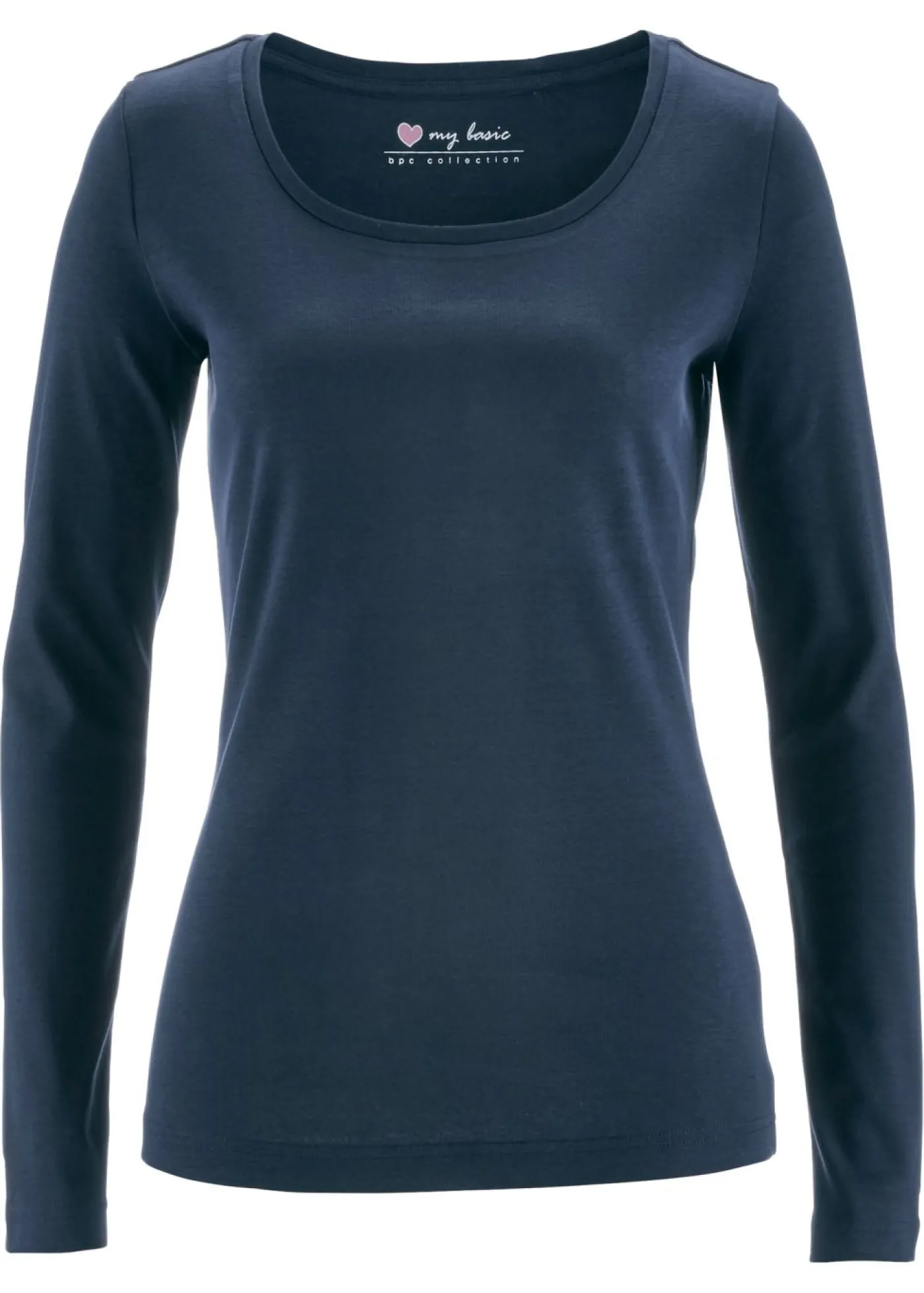 bonprix bonprix Camiseta de algodón orgánico puro con manga larga Azul marino Online