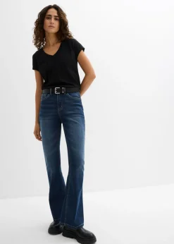 bonprix bonprix Camiseta de algodón orgánico puro (2 unidades) Negro-blanco New