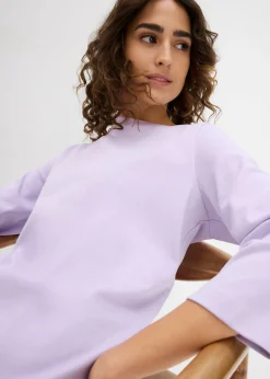 bonprix bonprix Camiseta de algodón orgánico puro y pesado lila pastel