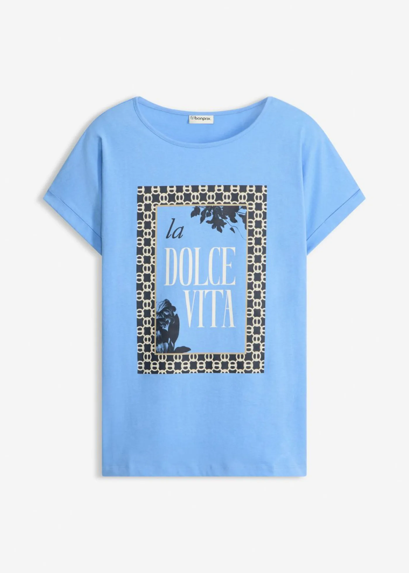 bonprix bonprix Camiseta de algodón orgánico puro azul provenzal Clearance