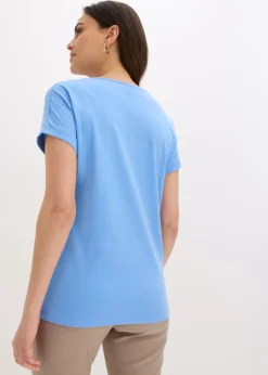 bonprix bonprix Camiseta de algodón orgánico puro azul provenzal Clearance