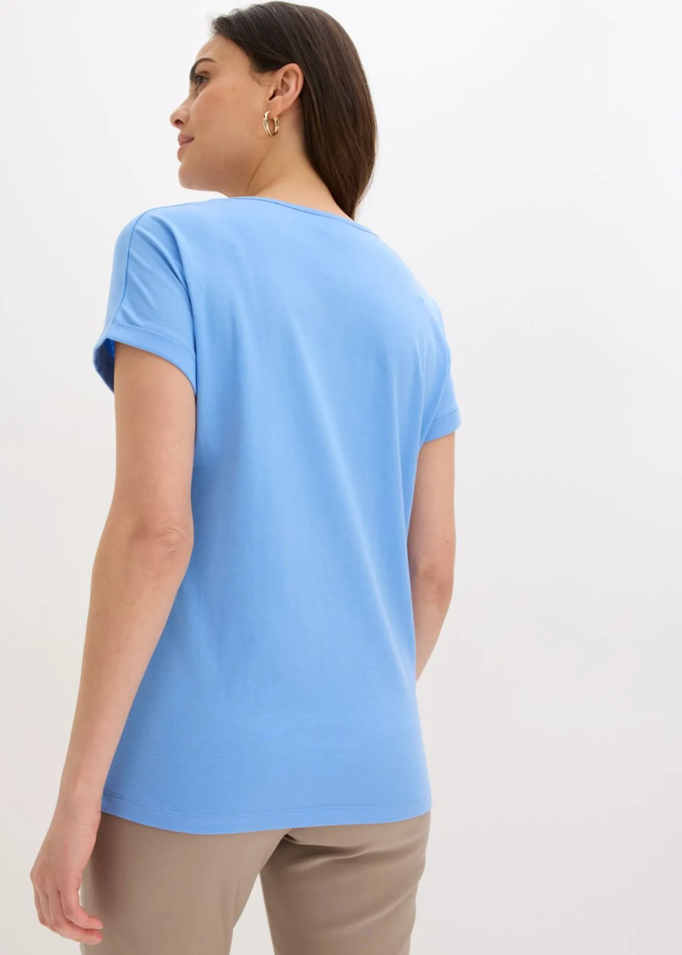 bonprix bonprix Camiseta de algodón orgánico puro azul provenzal Clearance