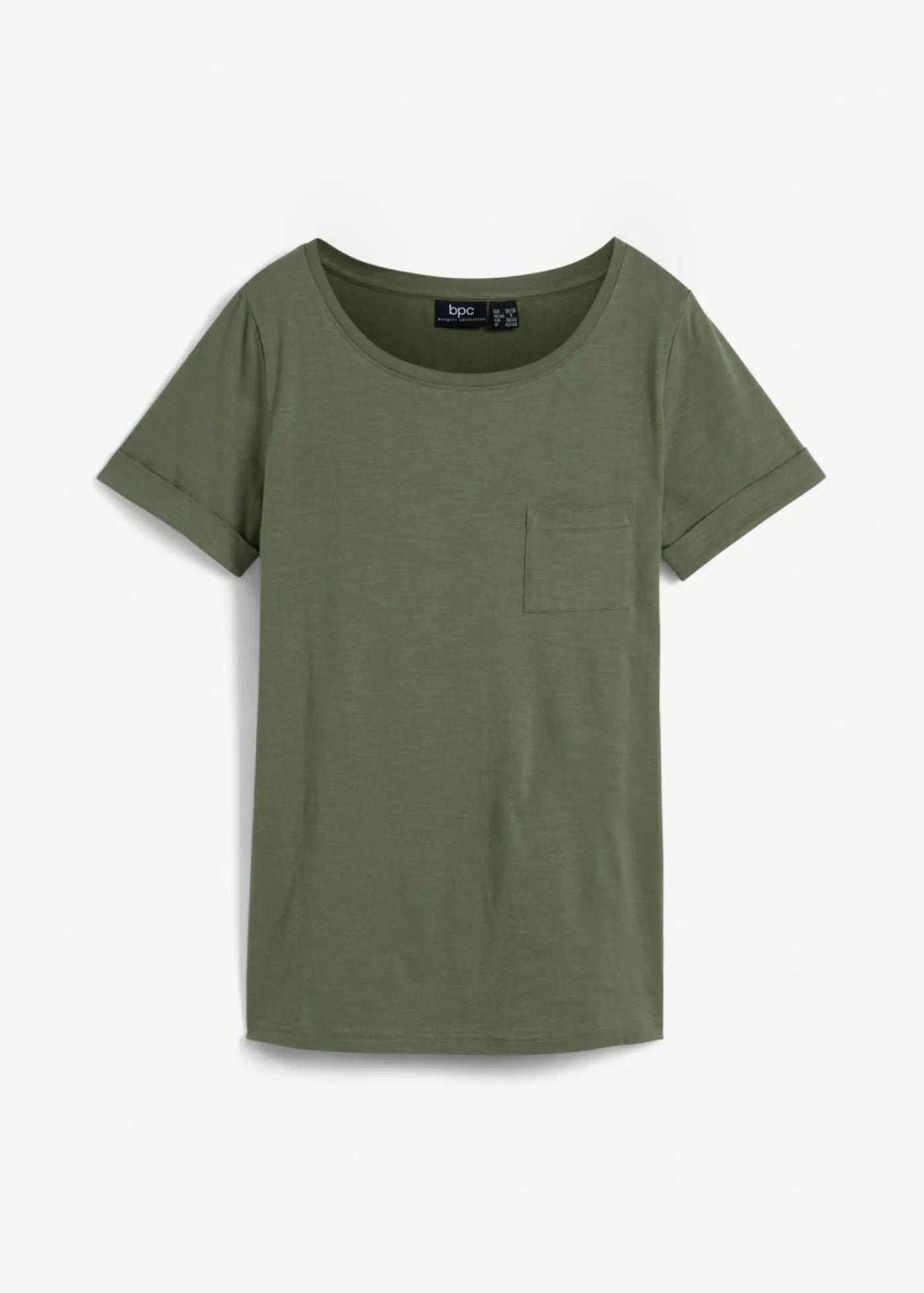 bonprix bonprix Camiseta de algodón orgánico puro Verde oliva New