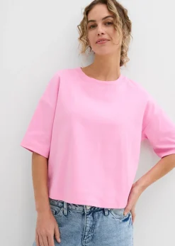 bonprix bonprix Camiseta de algodón orgánico puro Rosa Outlet