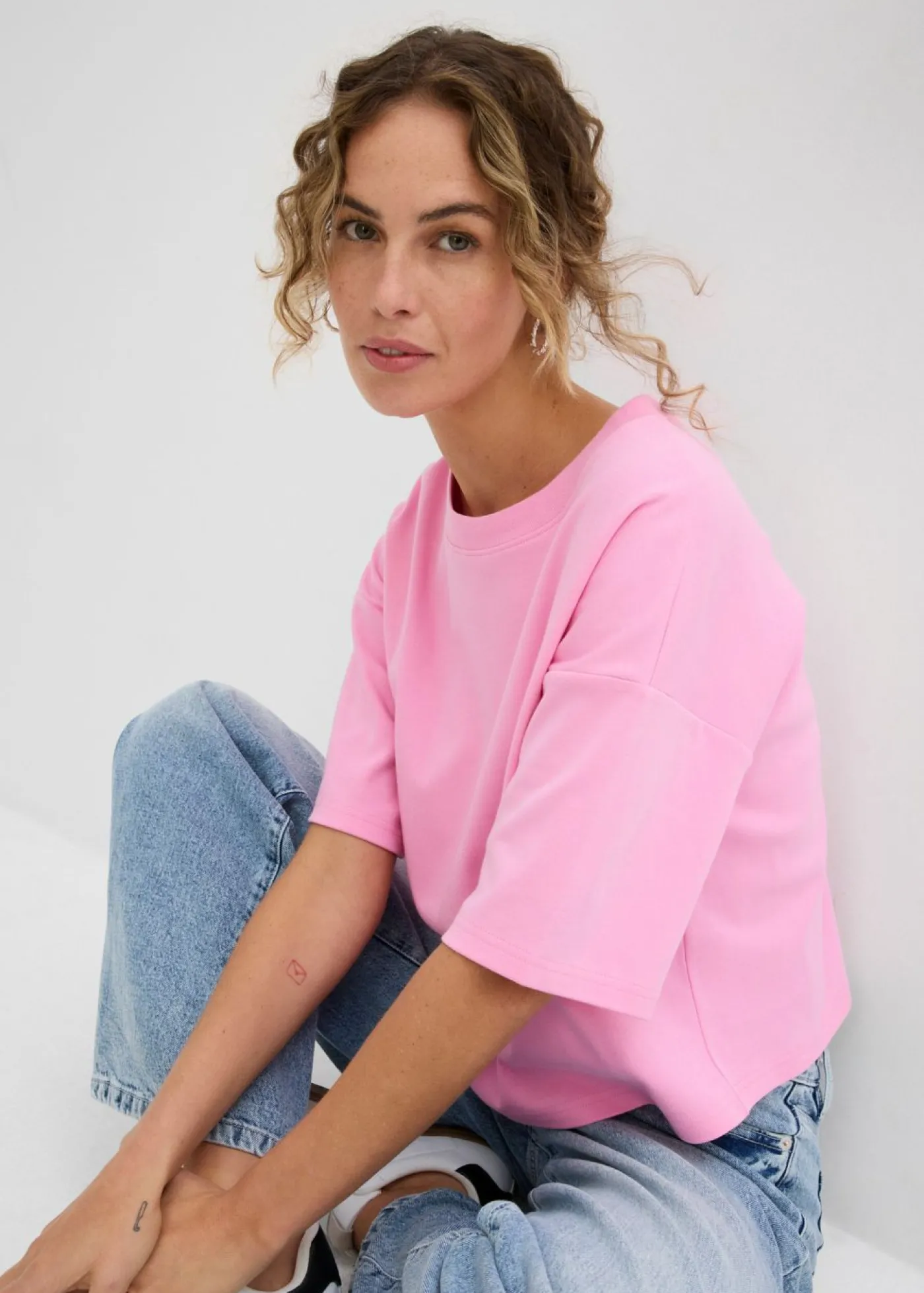 bonprix bonprix Camiseta de algodón orgánico puro Rosa Outlet
