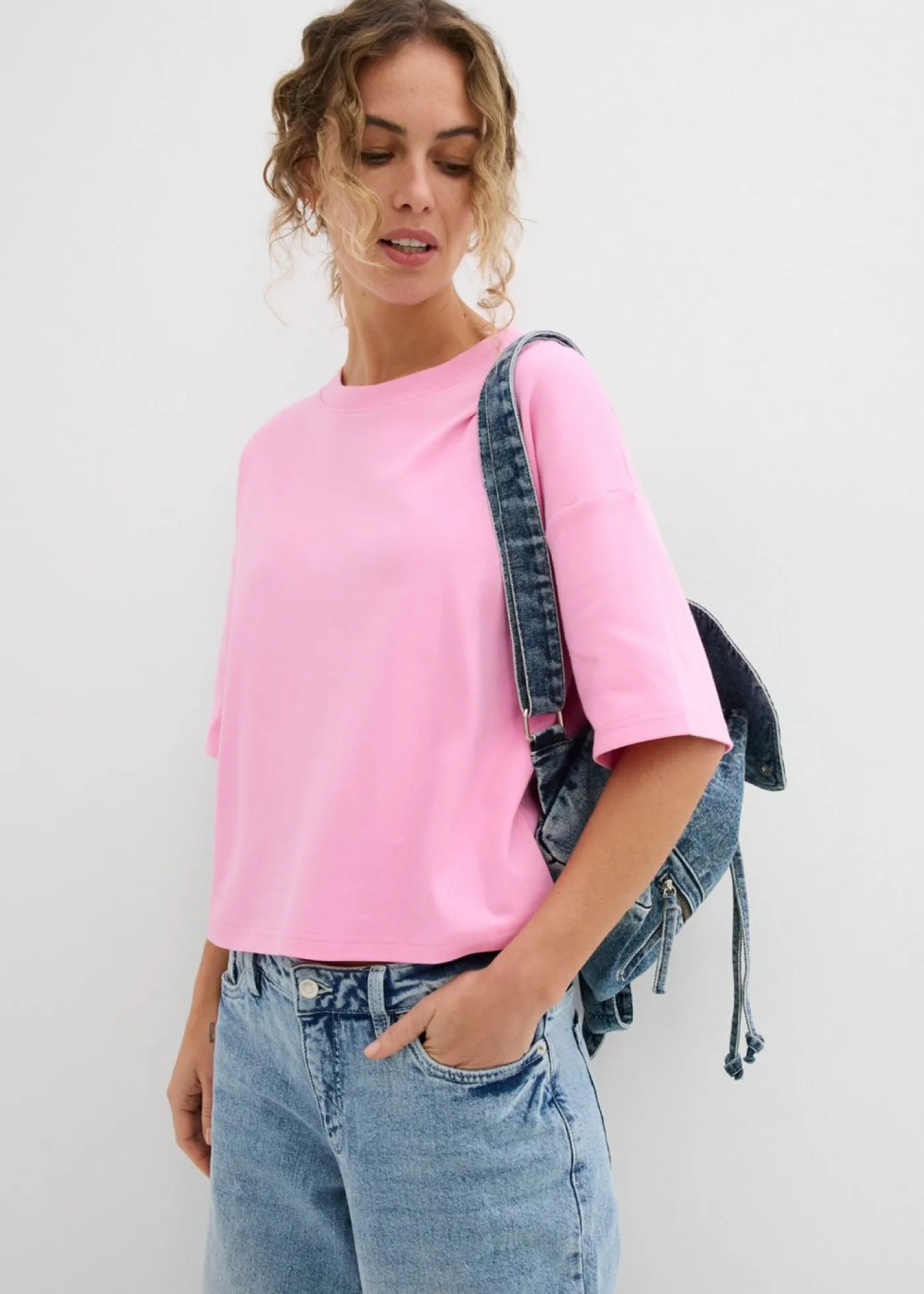 bonprix bonprix Camiseta de algodón orgánico puro Rosa Outlet