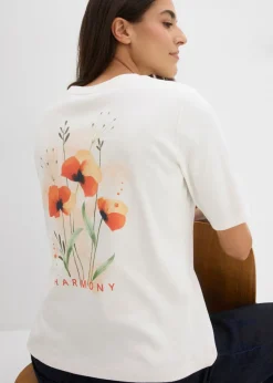 bonprix bonprix Camiseta de algodón orgánico puro blanco perla Hot