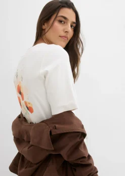 bonprix bonprix Camiseta de algodón orgánico puro blanco perla Hot