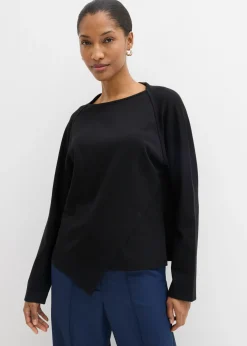 bonprix bonprix Camiseta de algodón orgánico puro con manga larga Negro Hot