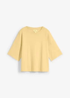 bonprix bonprix Camiseta de algodón orgánico puro Amarillo pastel New