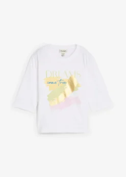 bonprix bonprix Camiseta de algodón orgánico puro Blanco