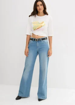 bonprix bonprix Camiseta de algodón orgánico puro Blanco