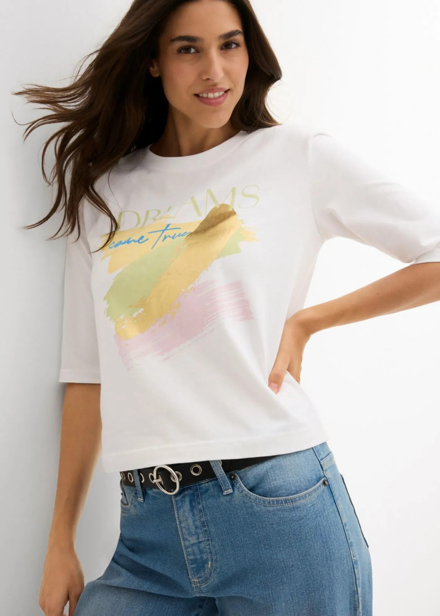 bonprix bonprix Camiseta de algodón orgánico puro Blanco