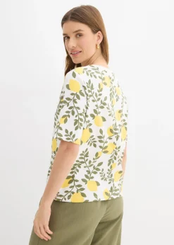 bonprix bonprix Camiseta de algodón orgánico puro Blanco Best