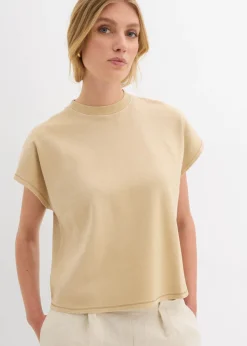 bonprix bonprix Camiseta de algodón orgánico puro Beige nuevo Sale