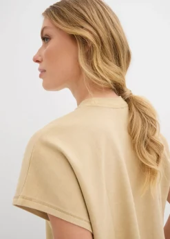 bonprix bonprix Camiseta de algodón orgánico puro Beige nuevo Sale