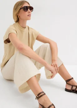 bonprix bonprix Camiseta de algodón orgánico puro Beige nuevo Sale