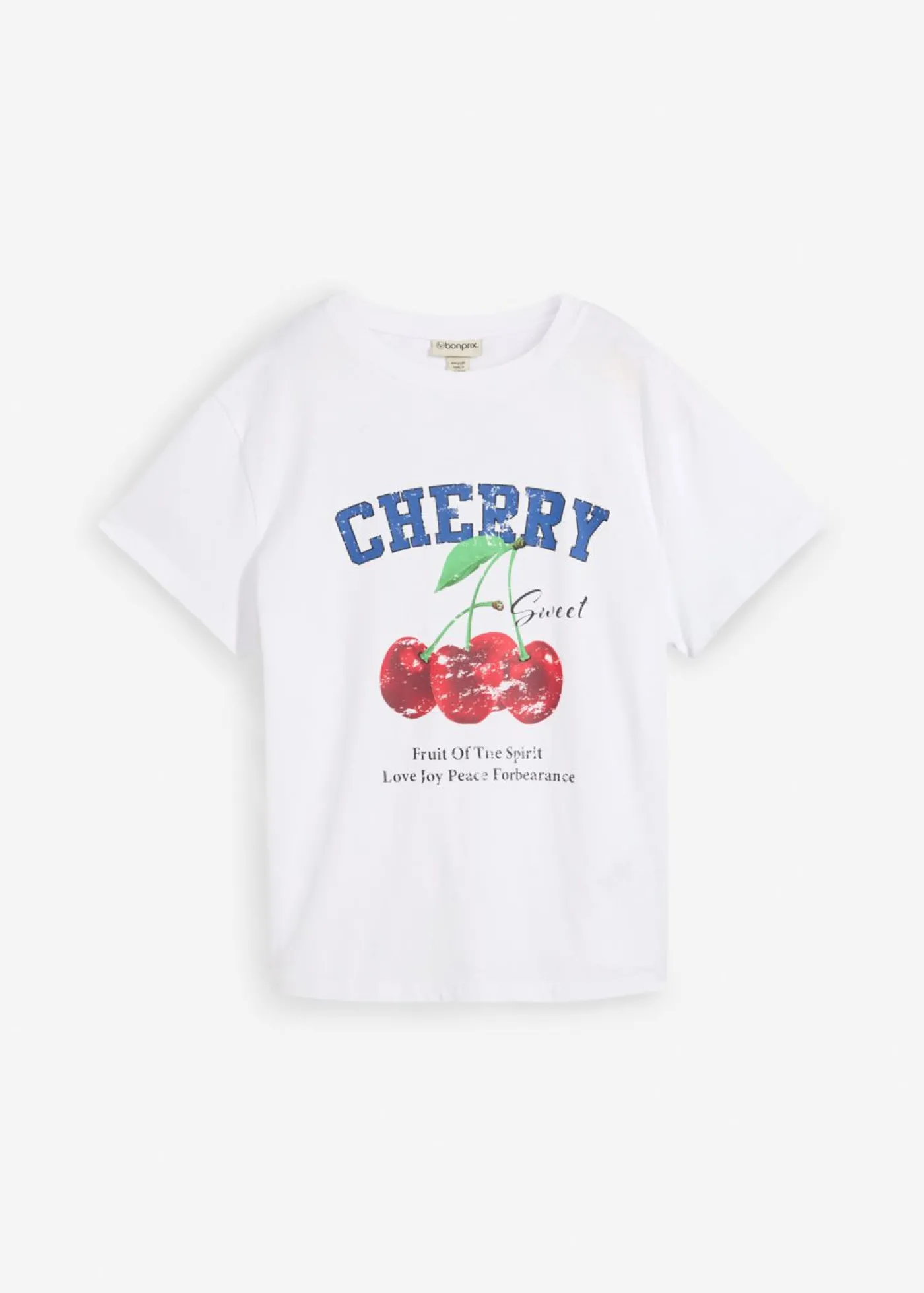 bonprix bonprix Camiseta de algodón orgánico puro, estampado Blanco estampado