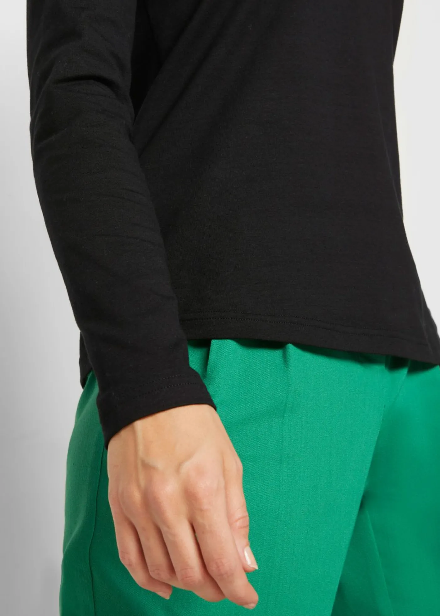 bonprix bonprix Camiseta de algodón orgánico puro con manga larga Negro Best