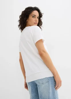 bonprix bonprix Camiseta de algodón orgánico Blanco estampado Hot