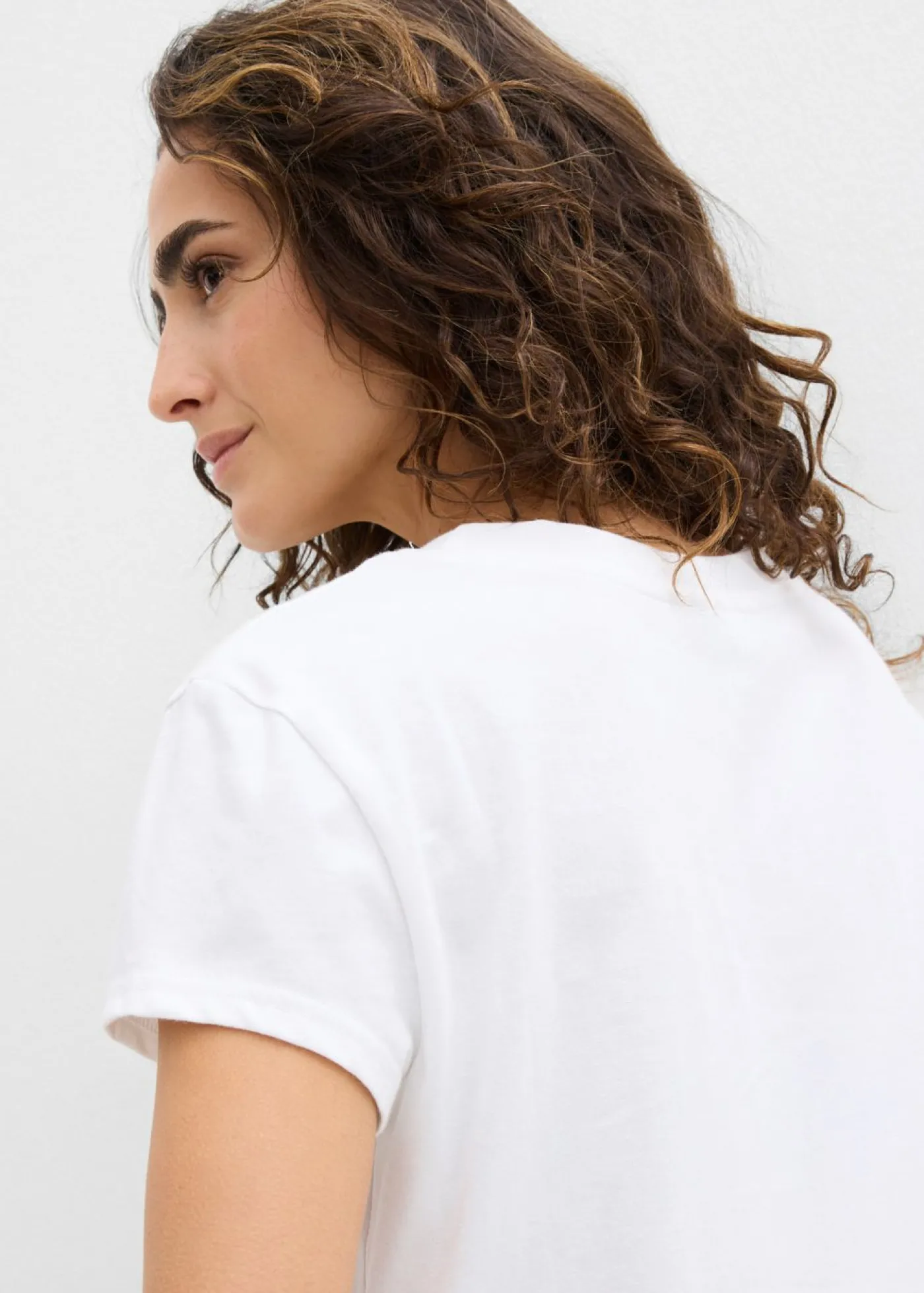bonprix bonprix Camiseta de algodón orgánico puro (2 unidades) Negro-blanco