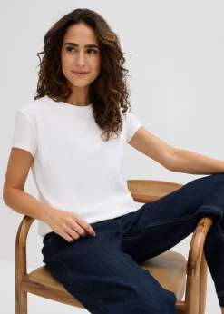 bonprix bonprix Camiseta de algodón orgánico puro (2 unidades) Negro-blanco