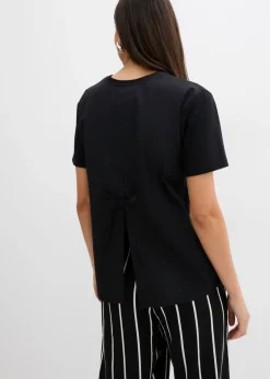 bonprix bonprix Camiseta de algodón orgánico puro Negro