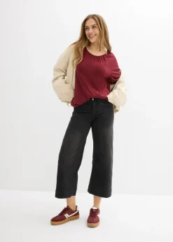 bonprix bonprix Camiseta de algodón orgánico puro Rojo rubí Clearance