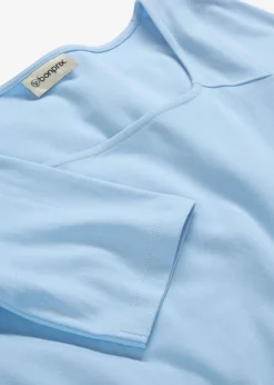 bonprix bonprix Camiseta de algodón orgánico pesado Azul claro Discount