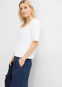 bonprix bonprix Camiseta de algodón orgánico pesado Blanco Best