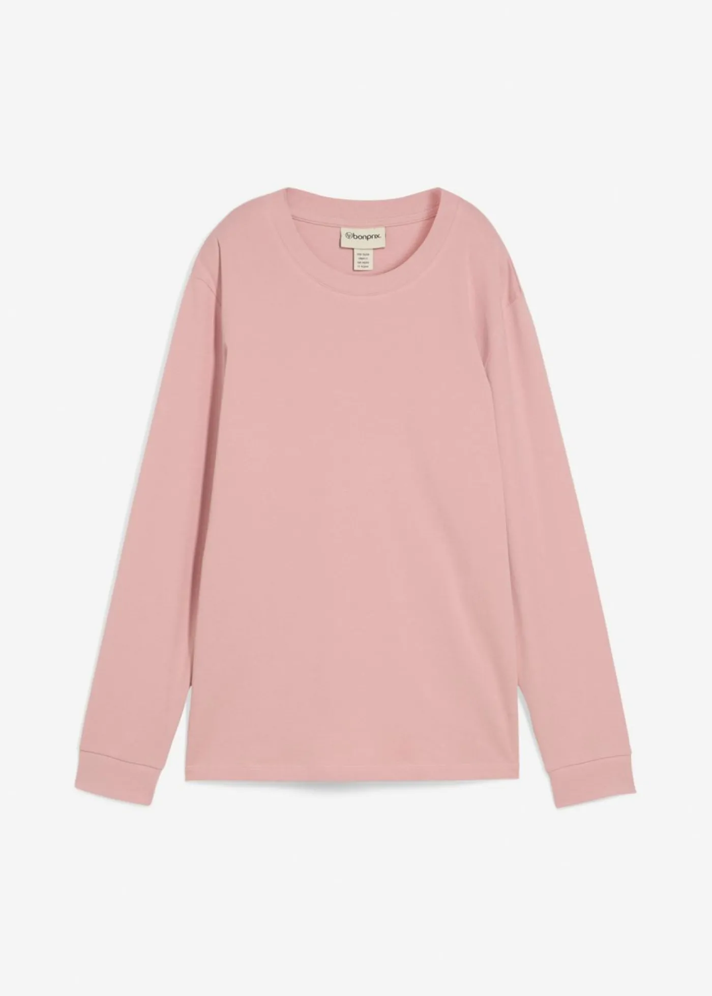 bonprix bonprix Camiseta de algodón orgánico puro con manga larga Rosa ceniza Best