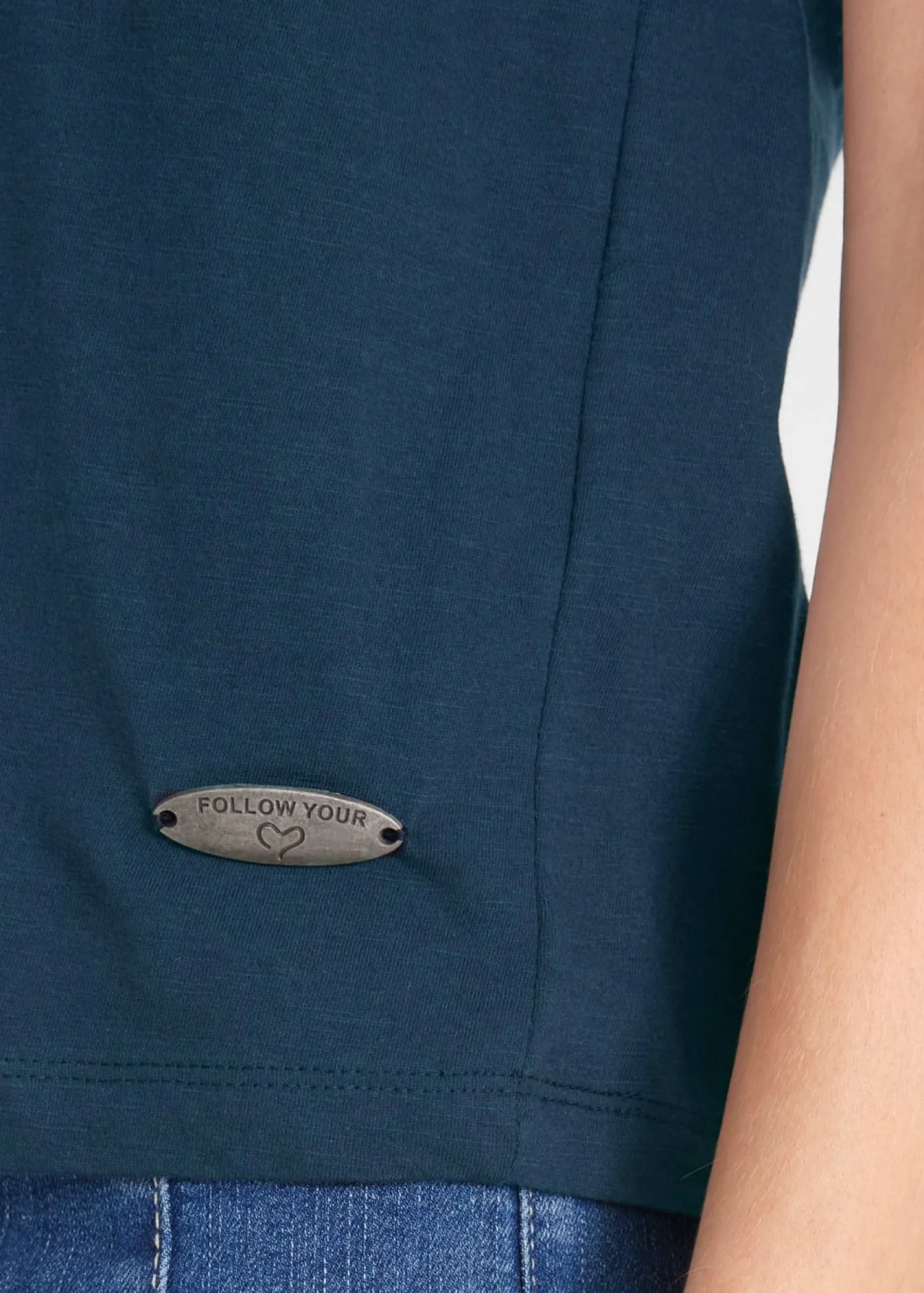 bonprix bonprix Camiseta de algodón orgánico puro Azul marino Sale
