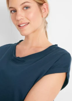 bonprix bonprix Camiseta de algodón orgánico puro Azul marino Sale