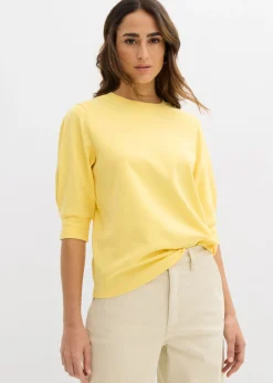 bonprix bonprix Camiseta de algodón orgánico puro Amarillo Online